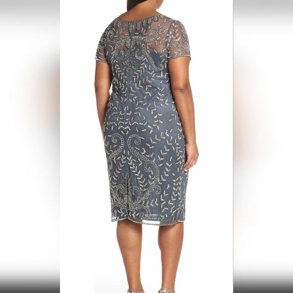 Pissaro Nights Beaded Cocktail Dress (Plus Size) - Picture 2 of 11